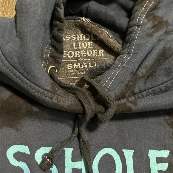 ALF Assholes Live Forever Blue Tie Dye Hoodie Size Small - Picture 3 of 5